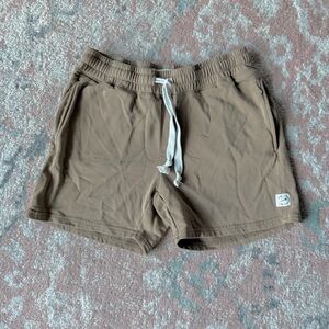 Maamgic Drawstring Elastic Waist Beige Lounge Shorts, Men’s Size Medium